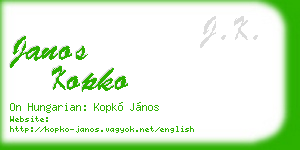 janos kopko business card