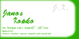 janos kopko business card